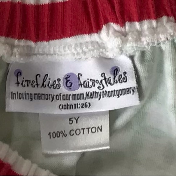 Fireflies & Fairytales Girls Size 5Y Green/White Geometric Cotton Skirt - Picture 3 of 3